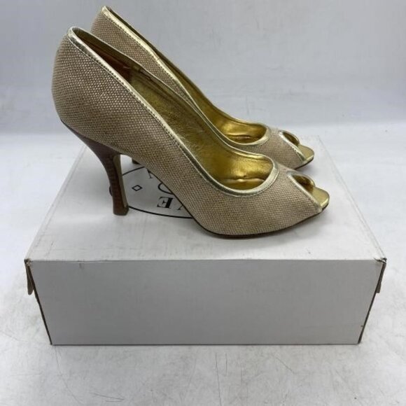 BOGO Steve Madden Anabelle Peep Toe Heels Cream Beige Tan Nude light brown 6.5 - Picture 1 of 3